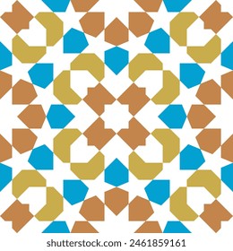 Seamless arabic  ornament based on traditional arabic art. Geometric mosaic. 