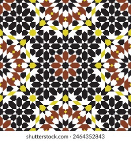 Seamless arabic  ornament based on traditional arabic art. Geometric mosaic. 