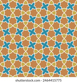 Adorno árabe sin costuras basado en el arte árabe tradicional. Mosaico geométrico. 