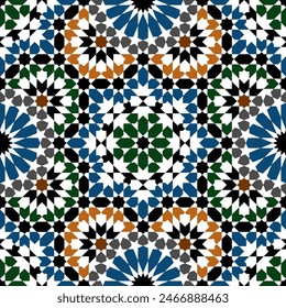 Seamless arabic  ornament based on traditional arabic art. Geometric mosaic. 