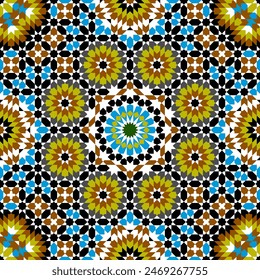 Seamless arabic  ornament based on traditional arabic art. Geometric mosaic. 