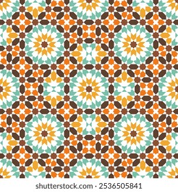 Seamless arabic ornament based on traditional arabic art. Geometric mosaic.	
