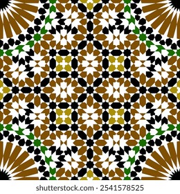 Seamless arabic ornament based on traditional arabic art. Geometric mosaic.	
