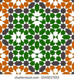 Seamless arabic ornament based on traditional arabic art. Geometric mosaic.	
