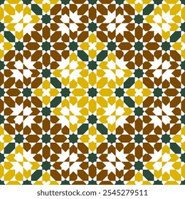 Seamless arabic ornament based on traditional arabic art. Geometric mosaic.	
