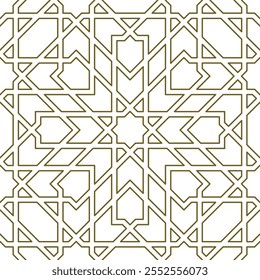 Seamless arabic ornament based on traditional arabic art. Geometric mosaic. Contoured 	
