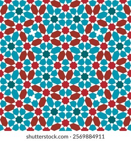Seamless arabic ornament based on traditional arabic art. Geometric mosaic.