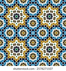 Seamless arabic ornament based on traditional arabic art. Geometric mosaic.