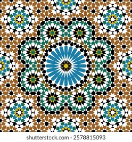 Seamless arabic ornament based on traditional arabic art. Geometric mosaic.