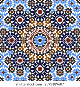 Seamless arabic ornament based on traditional arabic art. Geometric mosaic.	
