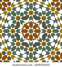 Seamless arabic ornament based on traditional arabic art. Geometric mosaic.	
