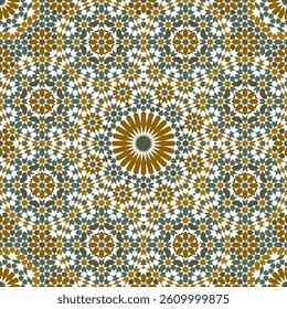Seamless arabic ornament based on traditional arabic art. Geometric mosaic.	
