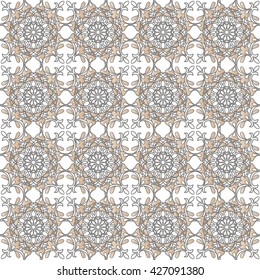 Seamless Arabic pattern pastel colors. Decorative ornament backdrop for fabric, textile, wrapping paper.