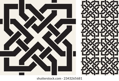 Seamless Arabic tile. Vector hand drawn illustration, portuguese and spanish tile. Vintage pattern in oriental style for ceramic tile, wallpaper, linoleum, surface textures, web page background