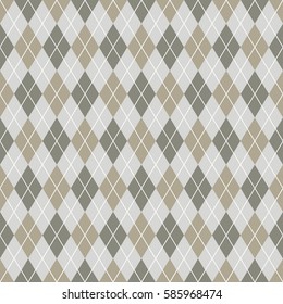 Seamless argyle pattern background. Grey and white pattern.