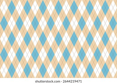 Padrão de Argyle sem emenda bege branco azul claro marrom