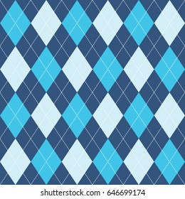 Seamless Argyle Pattern Blue. Vector.