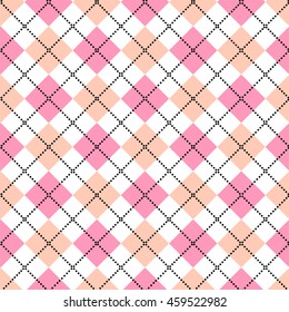 Seamless argyle pattern. Diamond shapes background. Vector
