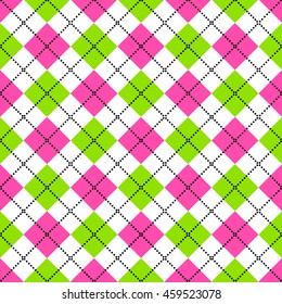 Seamless argyle pattern. Diamond shapes background. Vector
