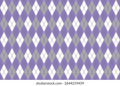 Padrão de Argyle sem costura roxo branco cinza preto