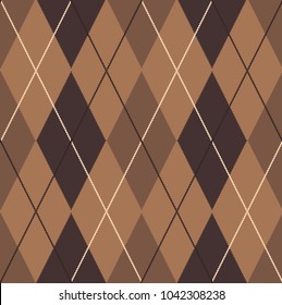 Seamless argyle pattern. Traditional diamond check print. Vector illustration.