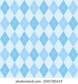 Seamless argyle pattern.Argyle repeat pattern in blue.Vector graphic background for textile and print.