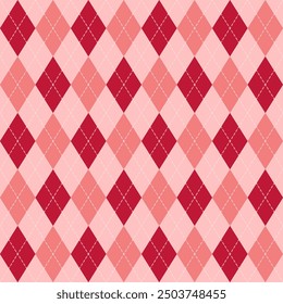 Seamless argyle pattern.Christmas repeat pattern.Vector graphic background in red.