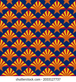 seamless arizona flag pattern. vector illustration. print, book cover, wrapping paper, banner and etc
