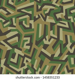 Seamless Army Camouflage Pattern Vector. Military Camo Skin for Decor and Textile. Army masking design for hunting textile fabric printing and wallpaper.