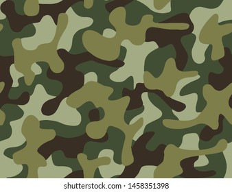 Seamless Army Camouflage Pattern Vector. Military Camo Skin for Decor and Textile. Army masking design for hunting textile fabric printing and wallpaper.