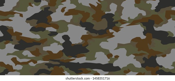 Seamless Army Camouflage Pattern Vector. Military Camo Skin for Decor and Textile. Army masking design for hunting textile fabric printing and wallpaper.