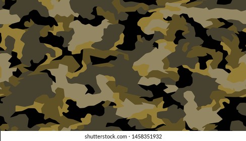 Seamless Army Camouflage Pattern Vector. Military Camo Skin for Decor and Textile. Army masking design for hunting textile fabric printing and wallpaper.