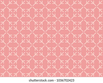 Seamless arrow line pattern vector. Design light pink on pink. Design print for textile, fabric, wallpaper, background. Set 6