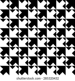 Seamless Arrow Pattern. Abstract Monochrome Background. Vector Regular Texture