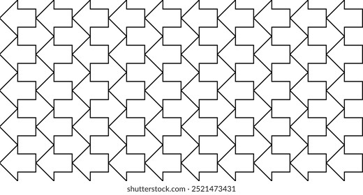 Seamless arrow pattern. black and white geometric background with lines.