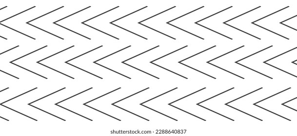 Patrón de flecha sin foco sobre fondo blanco. Patrón de líneas chevron modernas para fondo y plantilla de fondo. Líneas simples y negras con textura repetida. Fondo de chevron sin soldadura, ilustración vectorial