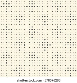 Seamless Arrow Pattern. Vector Monochrome Geometric Background. Simple Dot Ornament. Abstract Graphic Design