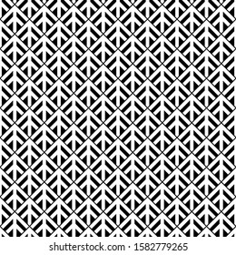 Seamless arrows pattern. Arrowheads ornament. Ancient window tracery motif. Arrow shapes image. Ethnic embroidery wallpaper. Digital paper, textile print. Repeated stylized trees background. Vector