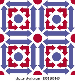 Seamless arrows pattern, seamless fabric print, linear seamless print, colorful vector illustration.