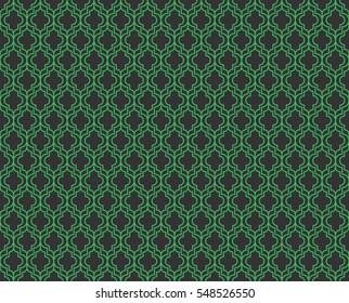 Seamless art deco black and green pattern vector