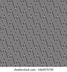 Seamless Art Deco curling wave pattern background