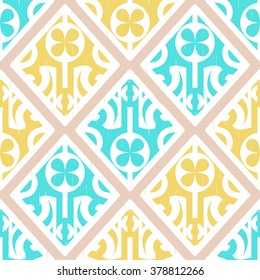 Seamless Art Deco Diagonal Repeat Background. Decorative Rhombus Pattern