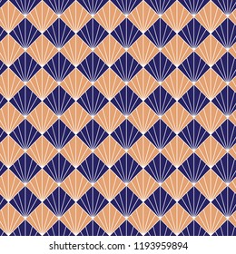 Seamless Art Deco fan pattern background