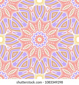 Seamless art deco floral pattern with modern style ornament on color background. For wallpaper, cover book, fabric, scrapbooks