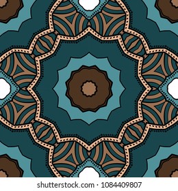 Seamless art deco floral pattern with modern style ornament on color background. For wallpaper, cover book, fabric, scrapbooks