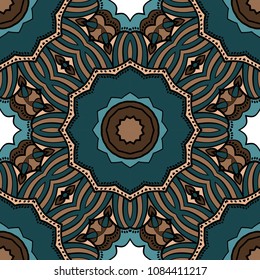 Seamless art deco floral pattern with modern style ornament on color background. For wallpaper, cover book, fabric, scrapbooks
