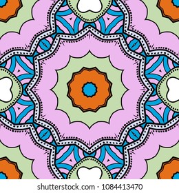 Seamless art deco floral pattern with modern style ornament on color background. For wallpaper, cover book, fabric, scrapbooks