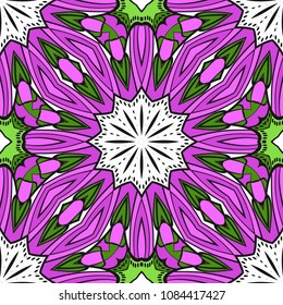 Seamless art deco floral pattern with modern style ornament on color background. For wallpaper, cover book, fabric, scrapbooks