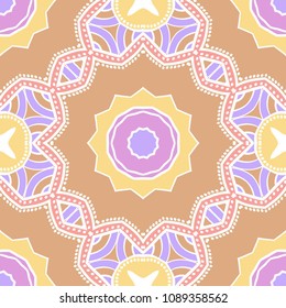 Seamless art deco floral pattern with modern style ornament on color background. For wallpaper, cover book, fabric, scrapbooks