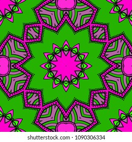 Seamless art deco floral pattern with modern style ornament on color background. For wallpaper, cover book, fabric, scrapbooks